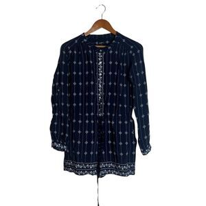 Loft navy patterned romper. Size xs